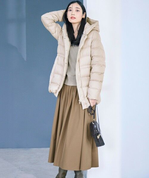 L size ONWARD(大きいサイズ) / エルサイズオンワード ミニ・ひざ丈スカート | 【撥水加工/洗える】ブライトタフタ タック スカート | 詳細5