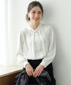 【4WAY】長袖 ボウブラウス