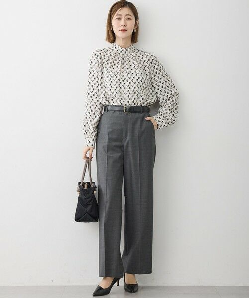 L size ONWARD(大きいサイズ) / エルサイズオンワード シャツ・ブラウス | モダンアートプリントギャザーブラウス | 詳細2