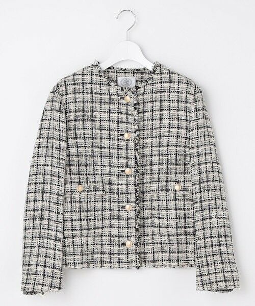 L size ONWARD(大きいサイズ) / エルサイズオンワード ノーカラージャケット | ファニーツイード ジャケット | 詳細3