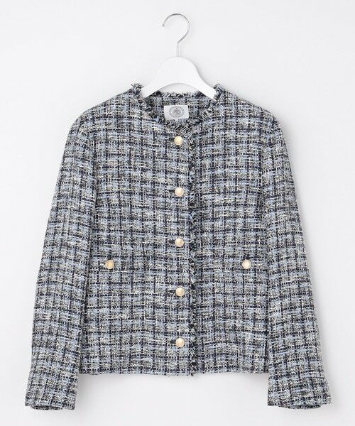L size ONWARD(大きいサイズ) / エルサイズオンワード ノーカラージャケット | ファニーツイード ジャケット | 詳細8