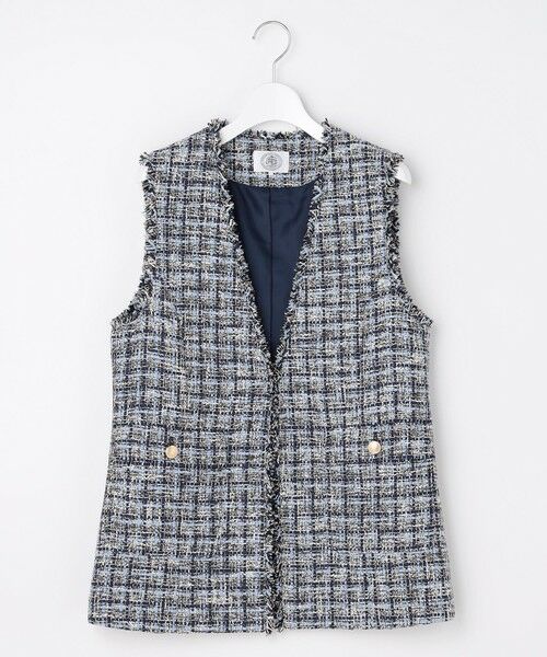 L size ONWARD(大きいサイズ) / エルサイズオンワード その他アウター | ファニーツイード ジレ | 詳細6