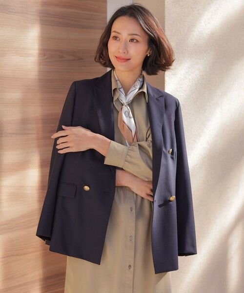 L size ONWARD(大きいサイズ) / エルサイズオンワード テーラードジャケット | ANASTASIAトロ ダブル ジャケット | 詳細1