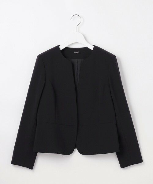 L size ONWARD(大きいサイズ) / エルサイズオンワード ノーカラージャケット | セレモニーダブルクロス クルーカラー ジャケット | 詳細3