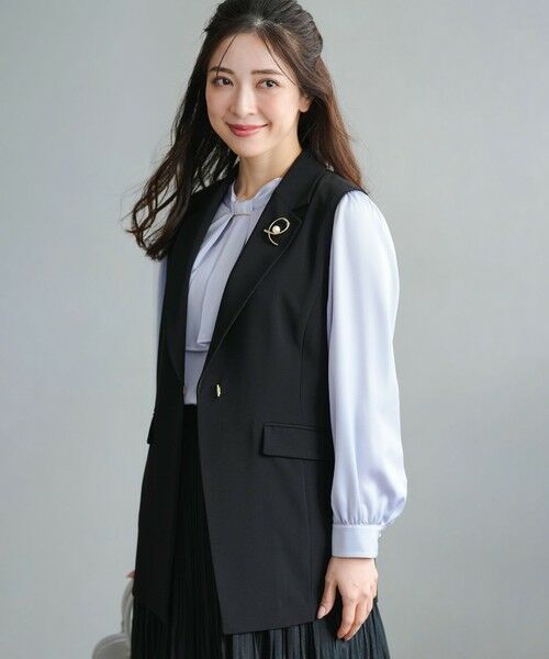 L size ONWARD(大きいサイズ) / エルサイズオンワード その他アウター | セレモニーダブルクロス ジレ | 詳細1