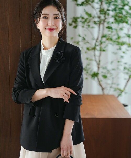 L size ONWARD(大きいサイズ) / エルサイズオンワード テーラードジャケット | セレモニーダブルクロス テーラードジャケット | 詳細2