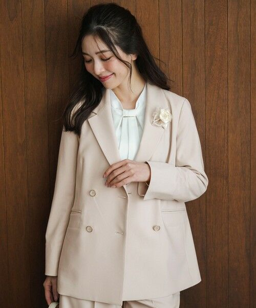 L size ONWARD(大きいサイズ) / エルサイズオンワード テーラードジャケット | セレモニーダブルクロス テーラードジャケット | 詳細4