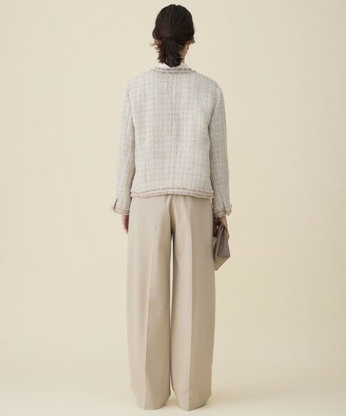 L size ONWARD(大きいサイズ) / エルサイズオンワード ノーカラージャケット | ファンシーノットツイードノーカラー ジャケット | 詳細2