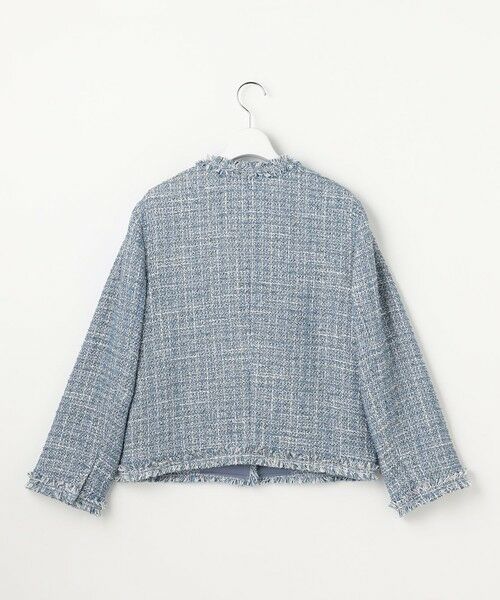 L size ONWARD(大きいサイズ) / エルサイズオンワード ノーカラージャケット | ファンシーノットツイードノーカラー ジャケット | 詳細12