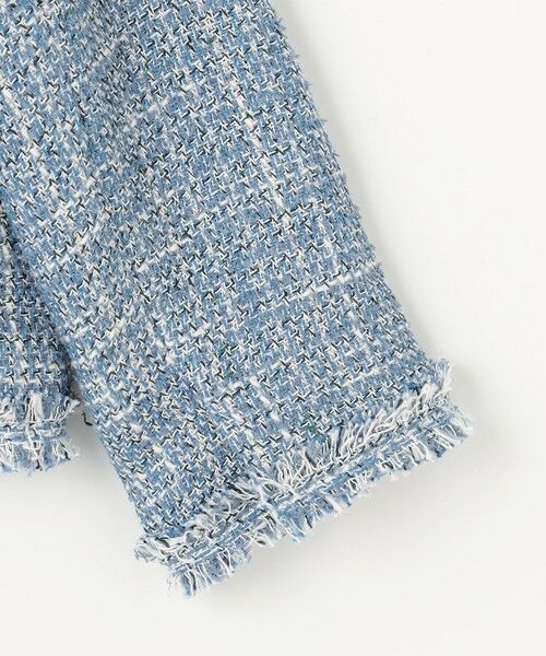 L size ONWARD(大きいサイズ) / エルサイズオンワード ノーカラージャケット | ファンシーノットツイードノーカラー ジャケット | 詳細13