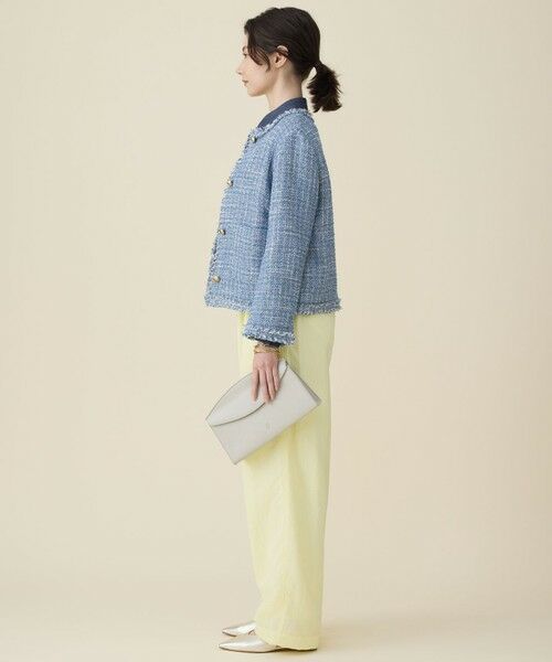 L size ONWARD(大きいサイズ) / エルサイズオンワード ノーカラージャケット | ファンシーノットツイードノーカラー ジャケット | 詳細5