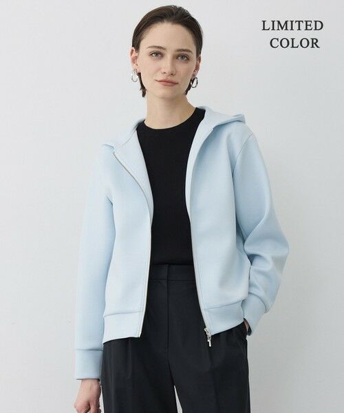 L size ONWARD(大きいサイズ) / エルサイズオンワード パーカー | 【WEB限定カラーあり】ソフトダンボール ジップアップ フーディ（サックスグレー［WEB限定］）