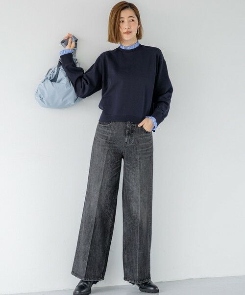 L size ONWARD(大きいサイズ) / エルサイズオンワード スウェット | 【WEB＆一部店舗限定】クリアコットンテリー ストライプフリル スウェット | 詳細17