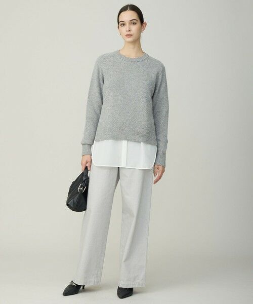 L size ONWARD(大きいサイズ) / エルサイズオンワード ニット・セーター | シャインノットカシミヤブレンド プルオーバーニット | 詳細1