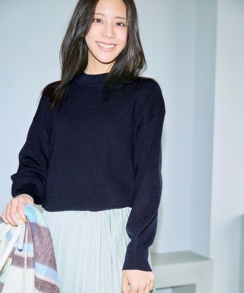 L size ONWARD(大きいサイズ) / エルサイズオンワード ニット・セーター | ラインポイント ニット（ネイビー）
