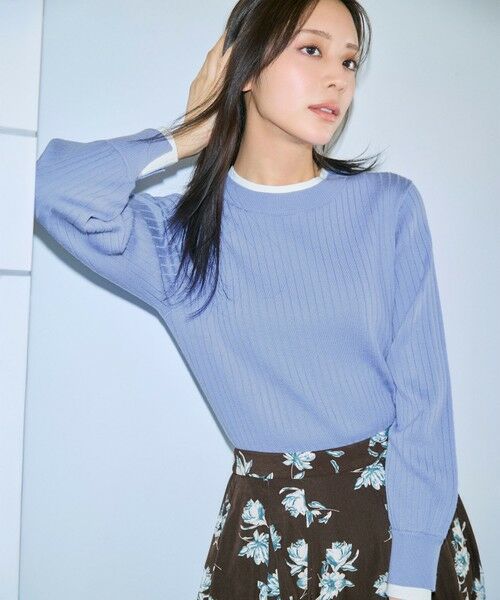 L size ONWARD(大きいサイズ) / エルサイズオンワード ニット・セーター | 【WEB・一部店舗限定】ダブルカラー ニット | 詳細14