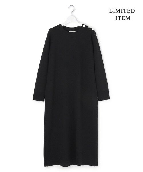 L size ONWARD(大きいサイズ) / エルサイズオンワード ミニ丈・ひざ丈ワンピース | 【WEB限定】 ウールブレンドダブルフェイス ニットワンピース（ブラック）