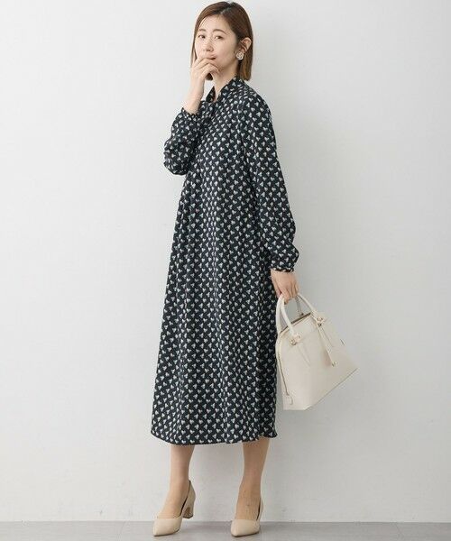 L size ONWARD(大きいサイズ) / エルサイズオンワード ロング・マキシ丈ワンピース | モダンアートプリント ワンピース | 詳細4