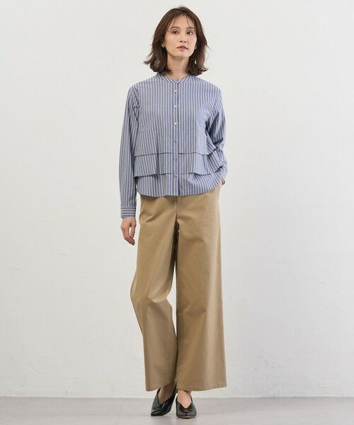 L size ONWARD(大きいサイズ) / エルサイズオンワード その他パンツ | チノストレッチ ワイドパンツ | 詳細10