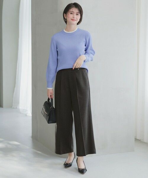 L size ONWARD(大きいサイズ) / エルサイズオンワード その他パンツ | センタープレスメランジ パンツ | 詳細3