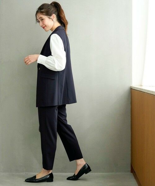 L size ONWARD(大きいサイズ) / エルサイズオンワード その他パンツ | 【セットアップ対応】セレモニーダブルクロス テーパードパンツ | 詳細9