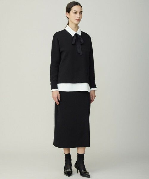 L size ONWARD(大きいサイズ) / エルサイズオンワード ミニ・ひざ丈スカート | コットンポリエステルスムース ニットスカート | 詳細11