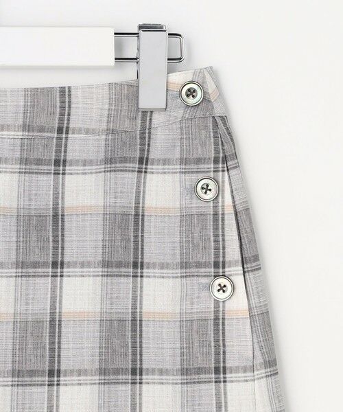 L size ONWARD(大きいサイズ) / エルサイズオンワード ミニ・ひざ丈スカート | スラブ調チェック プリント スカート | 詳細10