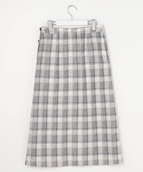 L size ONWARD(大きいサイズ) / エルサイズオンワード ミニ・ひざ丈スカート | スラブ調チェック プリント スカート | 詳細11