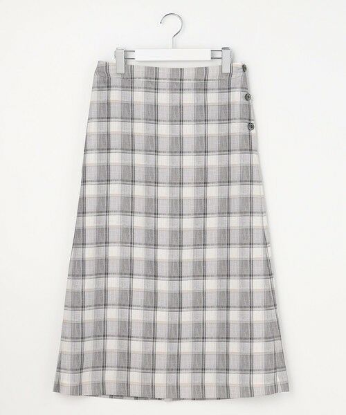 L size ONWARD(大きいサイズ) / エルサイズオンワード ミニ・ひざ丈スカート | スラブ調チェック プリント スカート | 詳細6