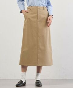 L size ONWARD(大きいサイズ) / エルサイズオンワード ミニ・ひざ丈スカート | チノストレッチ ナロー スカート