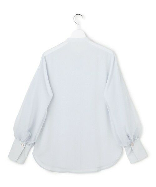 L size ONWARD(大きいサイズ) / エルサイズオンワード シャツ・ブラウス | オーガンコンビシャーティング シアーレイヤードスリーブブラウス | 詳細8