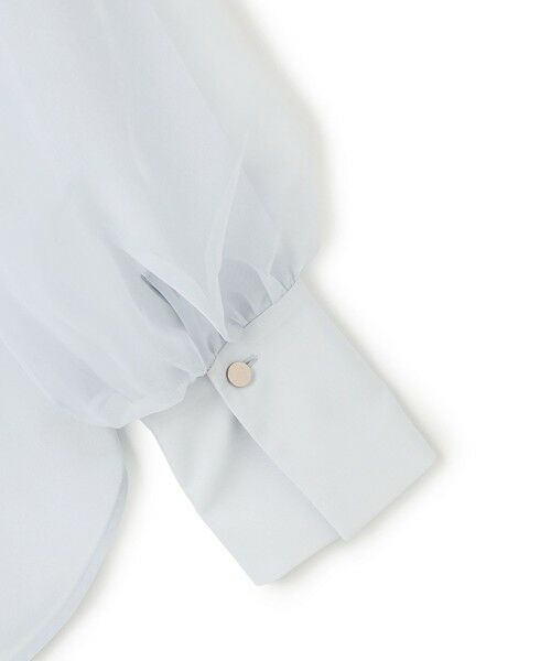 L size ONWARD(大きいサイズ) / エルサイズオンワード シャツ・ブラウス | オーガンコンビシャーティング シアーレイヤードスリーブブラウス | 詳細9