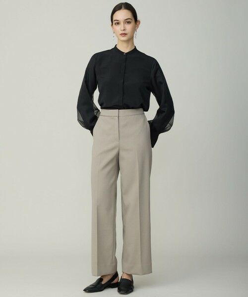 L size ONWARD(大きいサイズ) / エルサイズオンワード シャツ・ブラウス | オーガンコンビシャーティング シアーレイヤードスリーブブラウス | 詳細13