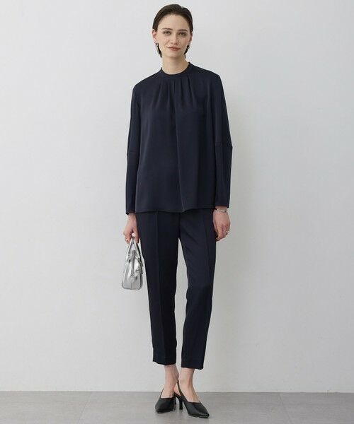 L size ONWARD(大きいサイズ) / エルサイズオンワード シャツ・ブラウス | アセテートダブルサテン ランタンスリーブブラウス | 詳細1