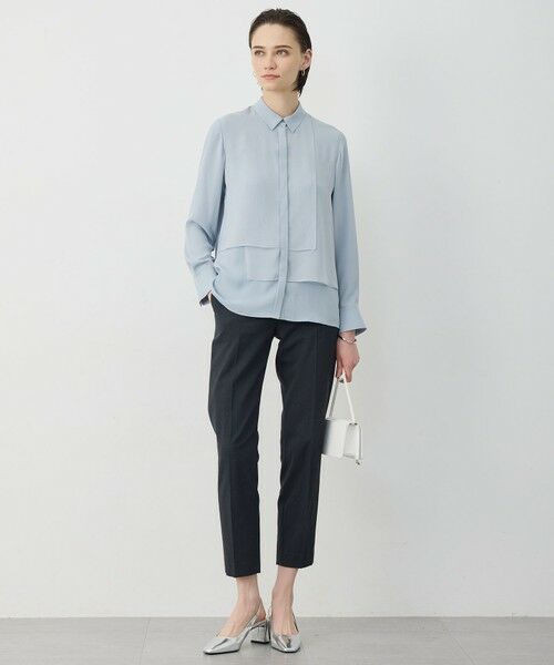 L size ONWARD(大きいサイズ) / エルサイズオンワード シャツ・ブラウス | BackSatinAmunzen  異素材デザイン シャツブラウス | 詳細11