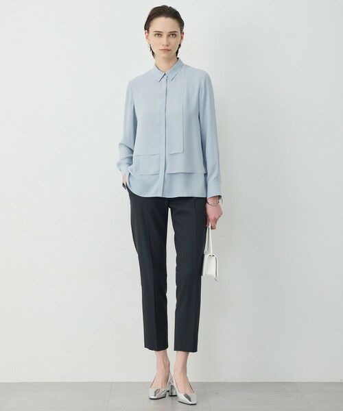 L size ONWARD(大きいサイズ) / エルサイズオンワード シャツ・ブラウス | BackSatinAmunzen  異素材デザイン シャツブラウス | 詳細12