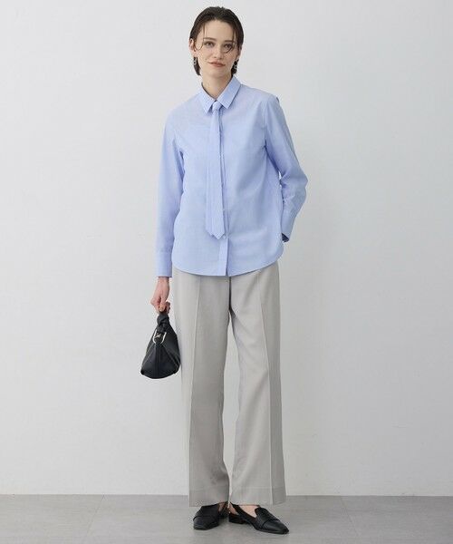 L size ONWARD(大きいサイズ) / エルサイズオンワード シャツ・ブラウス | 【2WAY】 クリーンブロード タイ付きシャツ | 詳細13