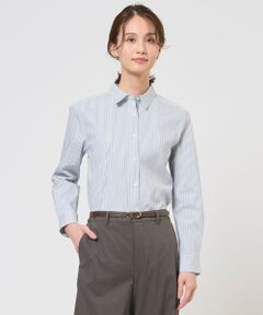 L size ONWARD(大きいサイズ) / エルサイズオンワード シャツ・ブラウス | BEZコットンナイロン ストライプ シャツ ブラウス