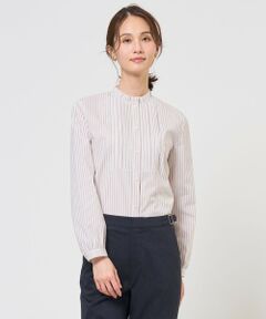 L size ONWARD(大きいサイズ) / エルサイズオンワード シャツ・ブラウス | BEZコットンナイロン ストライプ フリル襟 ブラウス