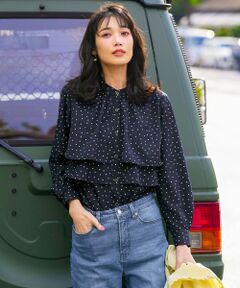 L size ONWARD(大きいサイズ) / エルサイズオンワード シャツ・ブラウス | ラッフルレイヤード ブラウス