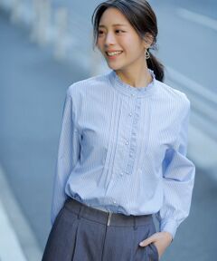 L size ONWARD(大きいサイズ) / エルサイズオンワード シャツ・ブラウス | フリルスタンド シャツ