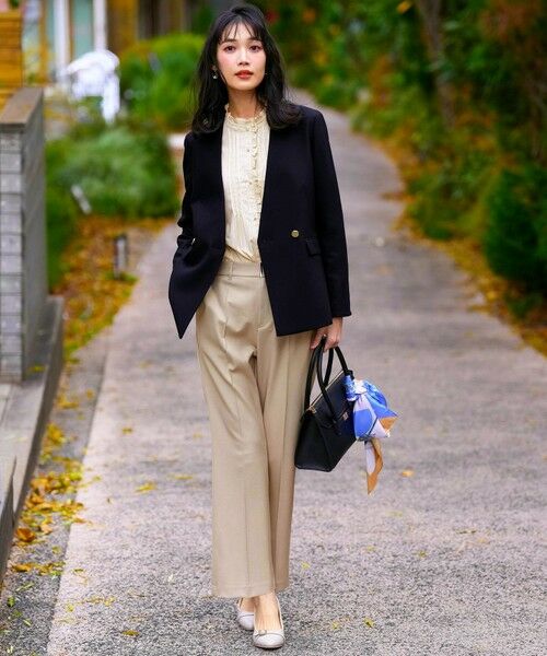 L size ONWARD(大きいサイズ) / エルサイズオンワード シャツ・ブラウス | フリルスタンド シャツ | 詳細8