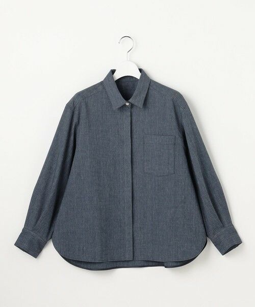 L size ONWARD(大きいサイズ) / エルサイズオンワード シャツ・ブラウス | 【セットアップ対応】ソフトリネンダンガリー シャツ | 詳細4