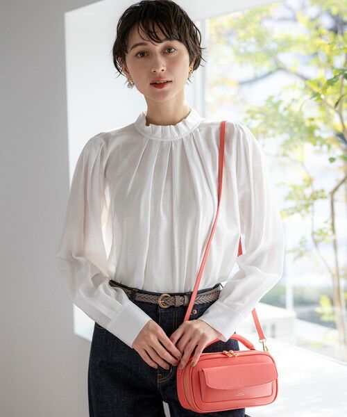 L size ONWARD(大きいサイズ) / エルサイズオンワード シャツ・ブラウス | TRオーガンジー 2WAY ボウタイブラウス（ホワイト系）