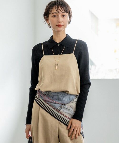 L size ONWARD(大きいサイズ) / エルサイズオンワード シャツ・ブラウス | ドレープツイル 2WAY キャミソール（ベージュ系）