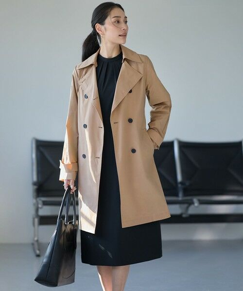 L size ONWARD(大きいサイズ) / エルサイズオンワード トレンチコート | 【2WAY仕様】メモリーストレッチタフタ トレンチコート | 詳細1