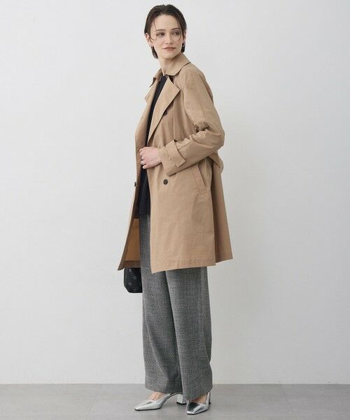 L size ONWARD(大きいサイズ) / エルサイズオンワード トレンチコート | 【2WAY仕様】メモリーストレッチタフタ トレンチコート | 詳細3