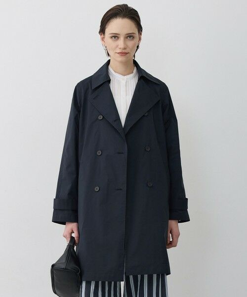 L size ONWARD(大きいサイズ) / エルサイズオンワード トレンチコート | 【2WAY仕様】メモリーストレッチタフタ トレンチコート（ネイビー）