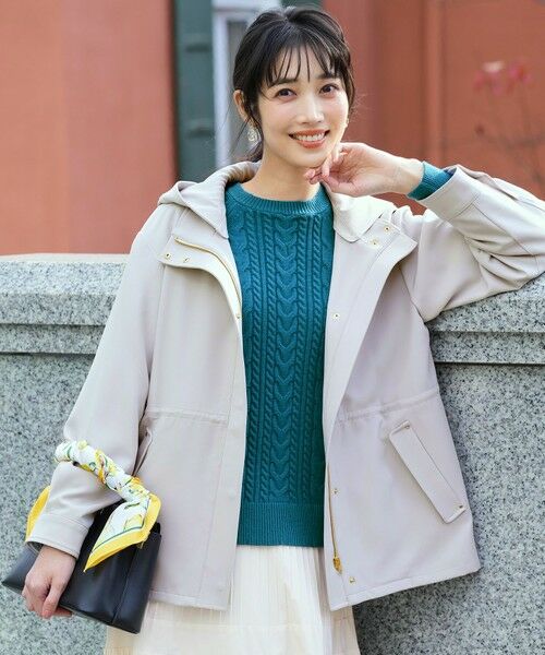 L size ONWARD(大きいサイズ) / エルサイズオンワード その他アウター | 【2WAY】エレカジストレッチ フーデットハーフ アウター | 詳細1