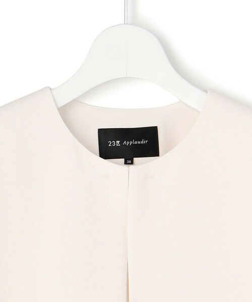 L size ONWARD(大きいサイズ) / エルサイズオンワード ノーカラージャケット | 【APPLAUDIR】クリアジョーゼット コンパクトタックジャケット | 詳細10